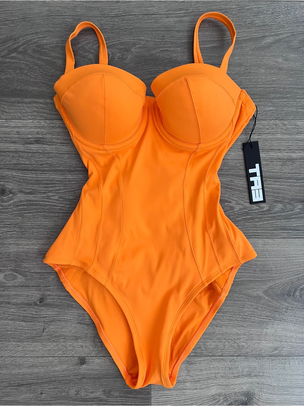 TA3 Lushy One Piece Swimsuit XS D/DD Cup Orange Compression Shapewear Sculpting